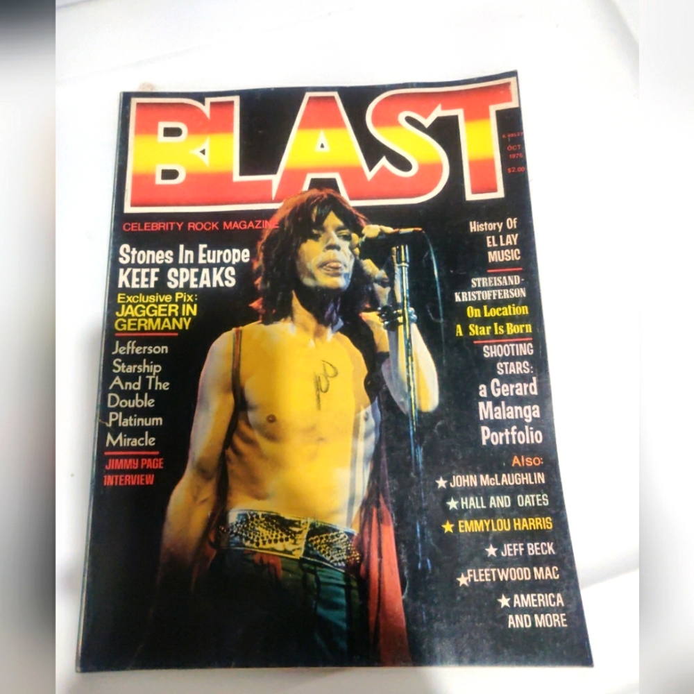 Blast Magazine October 1976 Rolling Stones, Starship, Led Zeppelin, vintage rare